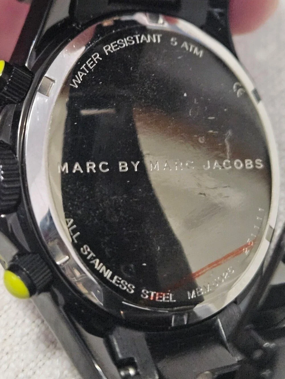 Marc by Marc Jacobs Black Chronograph Watch Neon Green Stainless Steel, Men's